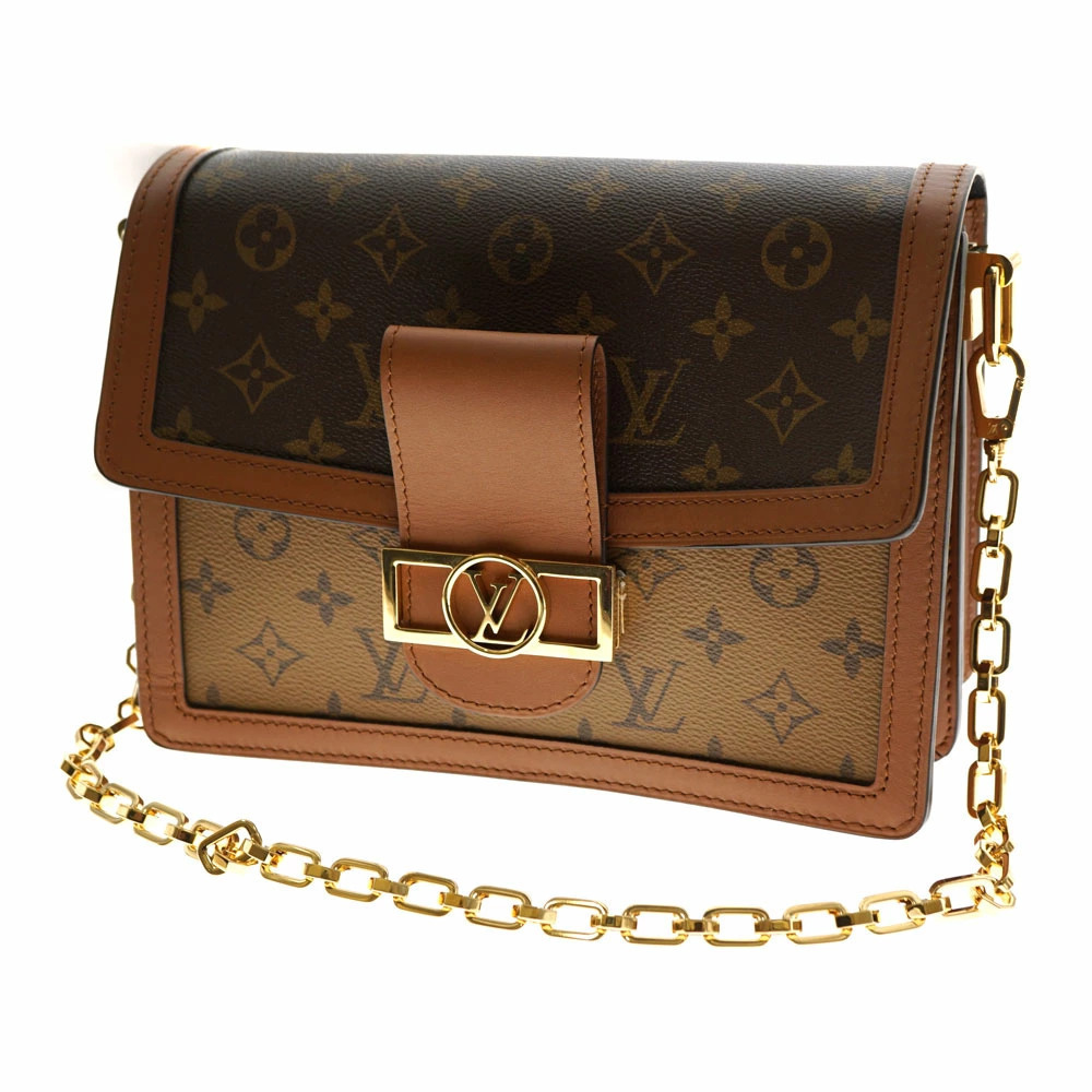 LOUIS VUITTON Monogram Reverse Dauphine Shoulder Bag Chain Strap